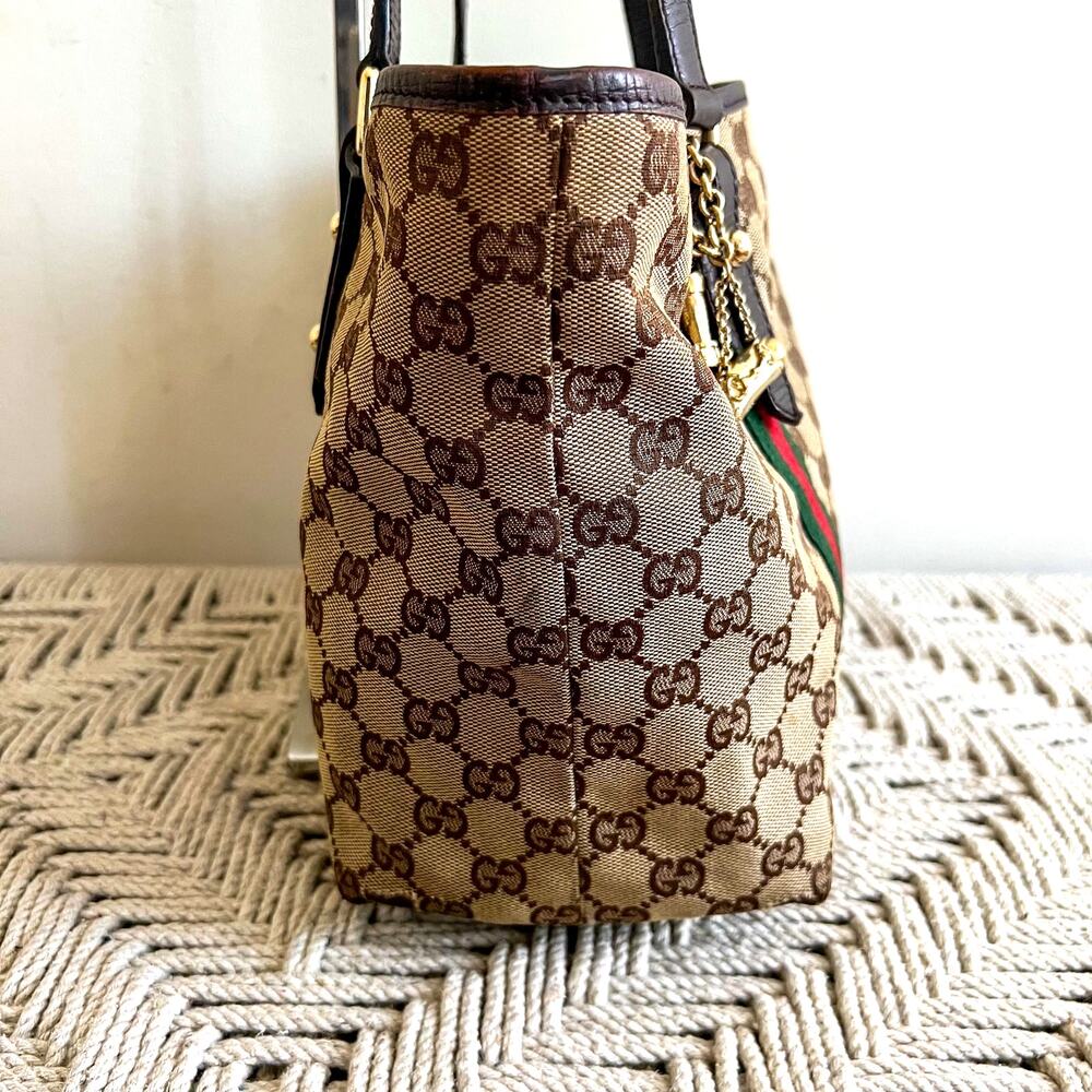 GUCCI GG Supreme Canvas and Leather Tote Bag - Picture 5 of 16
